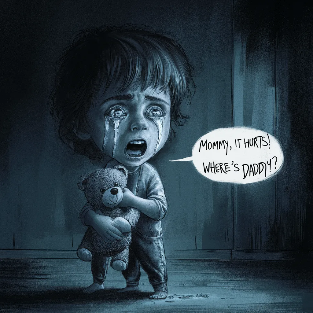 Mommy it hurts, where’s Daddy